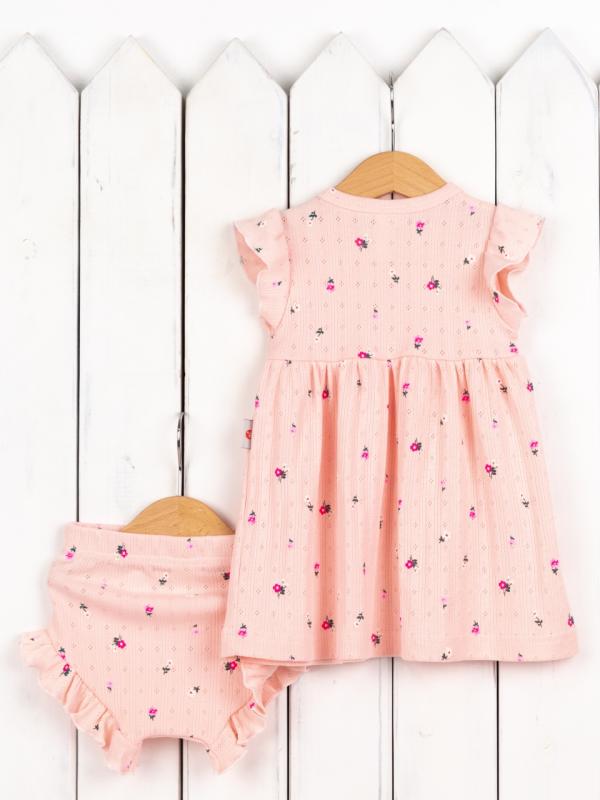 картинка Комплект для девочки Baby Boom КД551/1-Р Ажур риб Цветочки на пудре от магазина детских товаров ALiSa