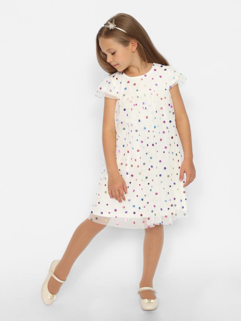 картинка Платье для девочки Cherubino CWKG 63634-21 Экрю от магазина детских товаров ALiSa