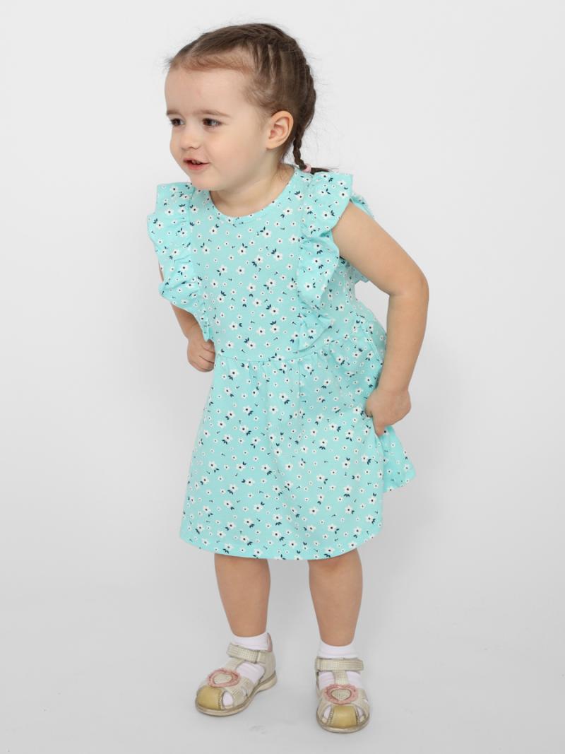 картинка Платье для девочки Cherubino CSBG 63575-49-376 Светло-бирюзовый от магазина детских товаров ALiSa