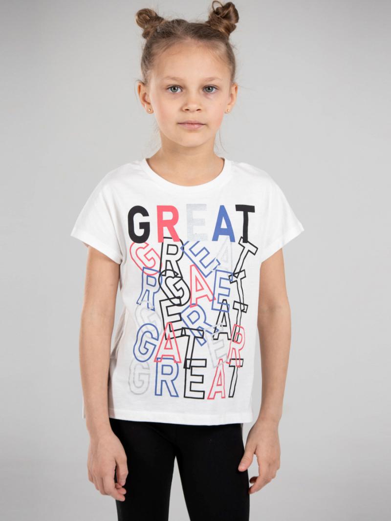 картинка Футболка для девочки CWJG 63160-21 Экрю от магазина детских товаров ALiSa