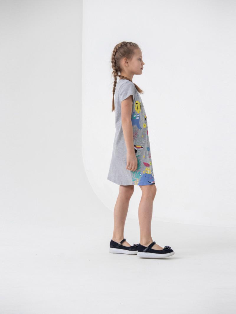 картинка Платье для девочки Cherubino CSKG 63092-11-314 Светло-серый меланж от магазина детских товаров ALiSa