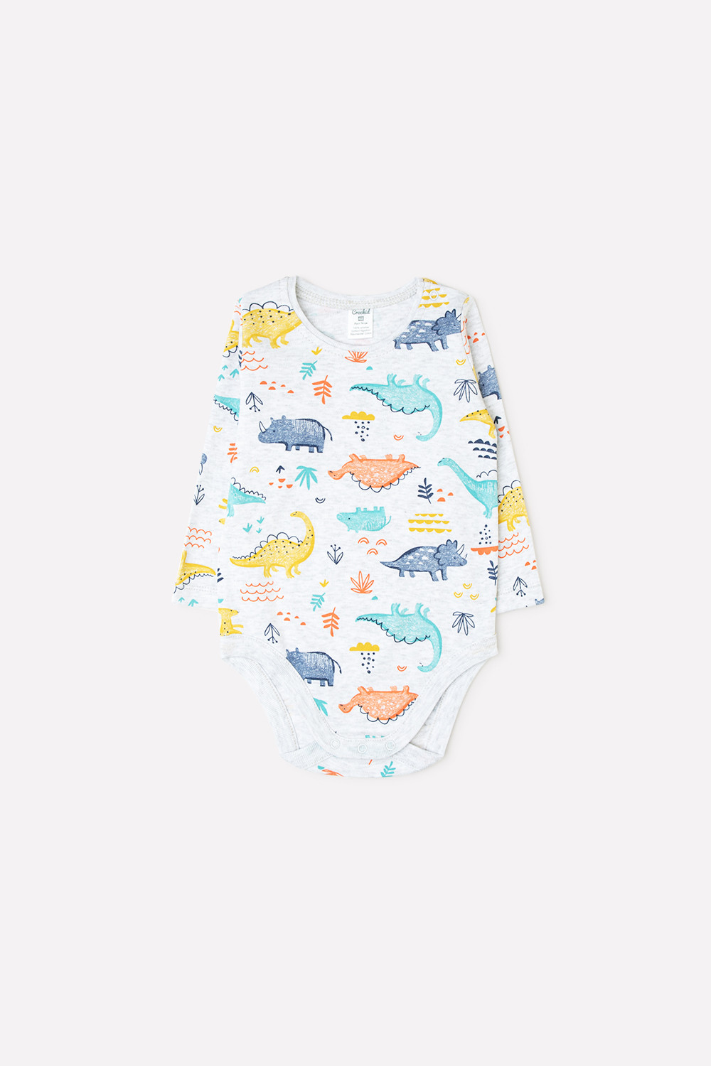 картинка Полукомбинезон для мальчика Crockid К 6342 маленькие динозавры на меланже от магазина детских товаров ALiSa