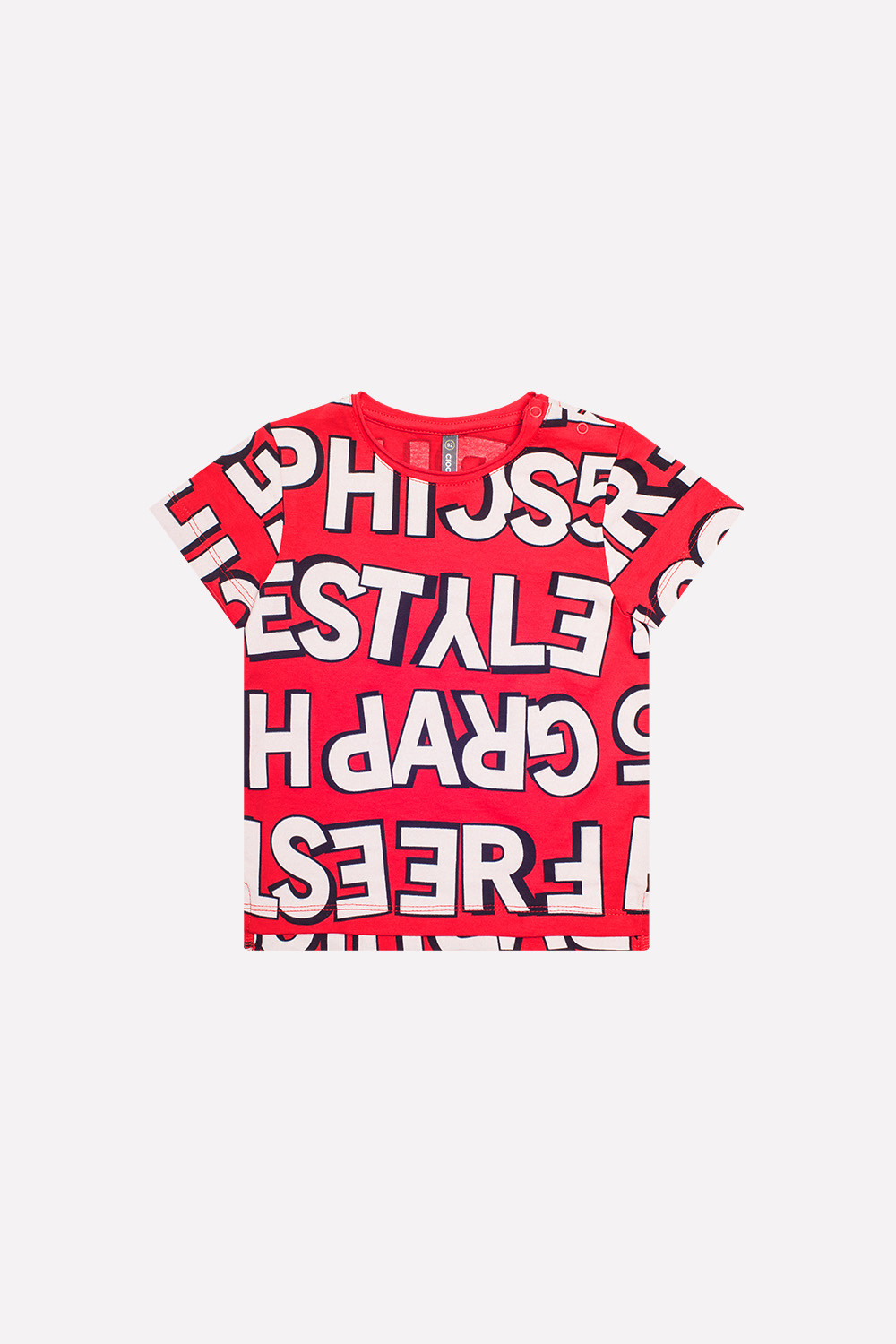 картинка Футболка для мальчика Crockid КР 300762 красный, графичные буквы к214 от магазина детских товаров ALiSa