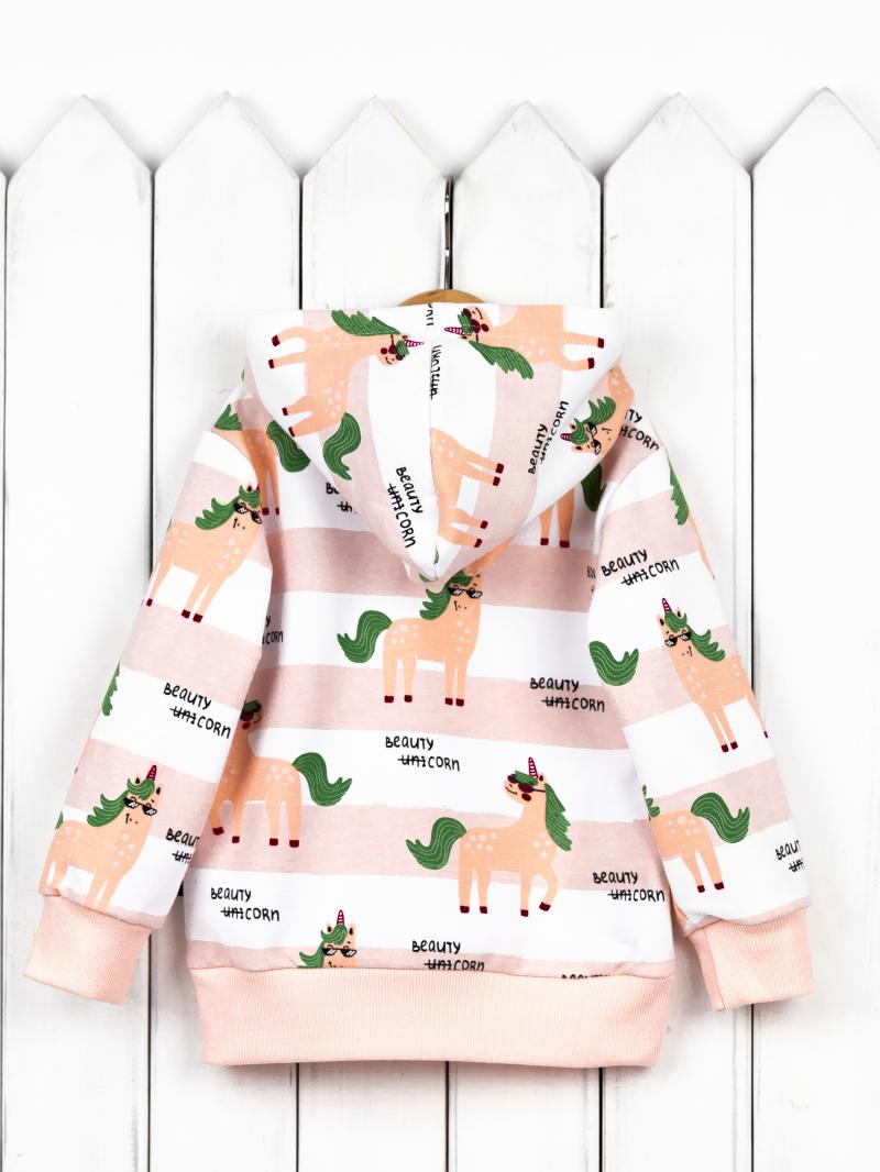 картинка Худи для девочки Baby Boom Д49/2-Ф Единороги на полоске Б108 от магазина детских товаров ALiSa