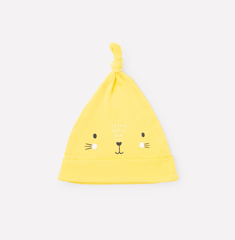картинка Шапка для девочки Crockid К 8135 желтый (цветные котята) от магазина детских товаров ALiSa