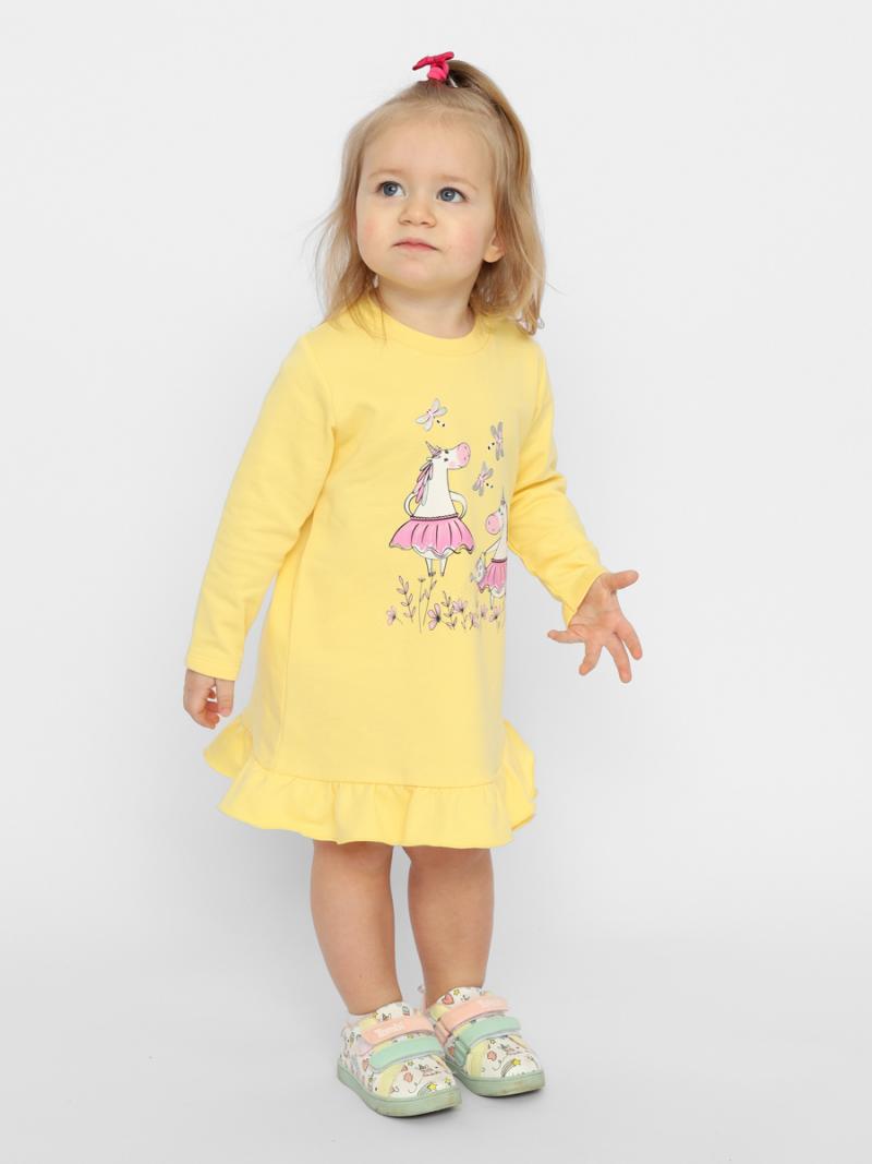 картинка Платье для девочки Cherubino CSNG 63419-30-347 Желтый от магазина детских товаров ALiSa
