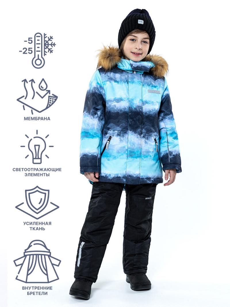 картинка Комплект зимний для мальчика NIKASTYLE 7з1523 аквамарин черный от магазина детских товаров ALiSa