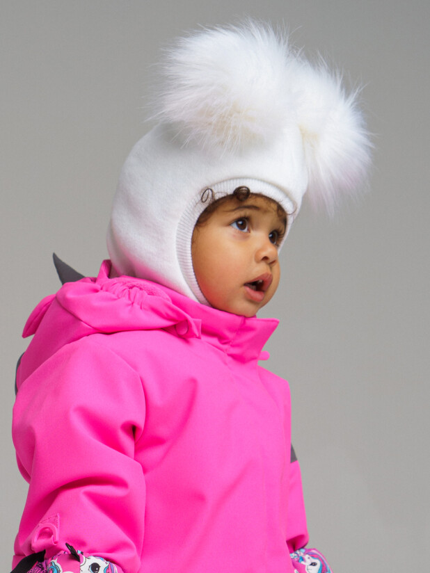 картинка Шлем утепленный для девочки PL 32123064 белый от магазина детских товаров ALiSa