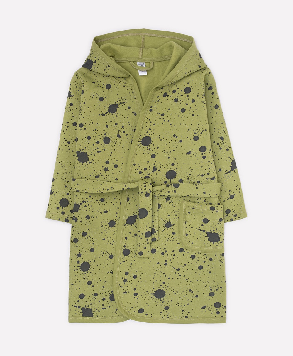 картинка Халат для мальчика Crockid К 5483 брызги краски на зеленом от магазина детских товаров ALiSa