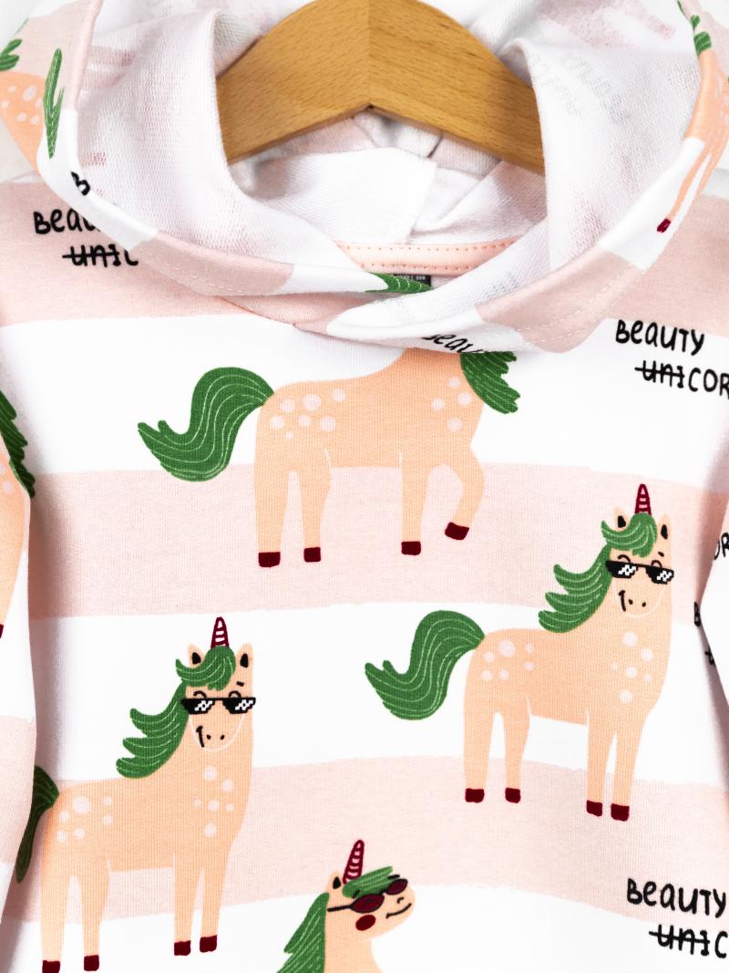 картинка Худи для девочки Baby Boom Д49/2-Ф Единороги на полоске Б108 от магазина детских товаров ALiSa