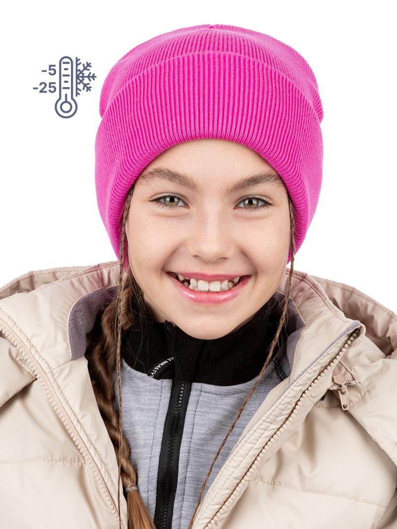 картинка Шапка зимняя двойная для девочки NIKASTYLE 11з12223 фуксия от магазина детских товаров ALiSa