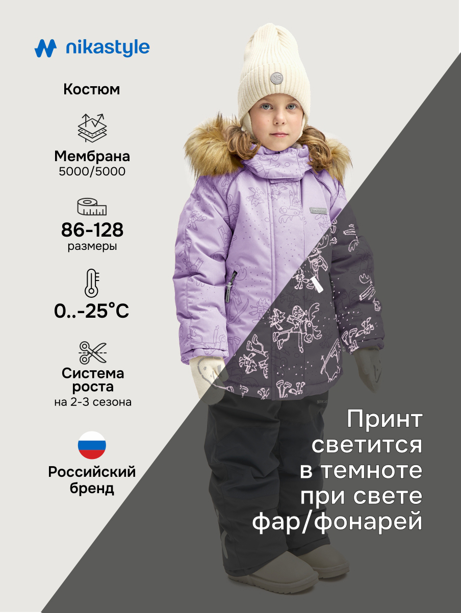 картинка Комплект для девочки NIKASTYLE 7з0825 Лаванда Инжир от магазина детских товаров ALiSa