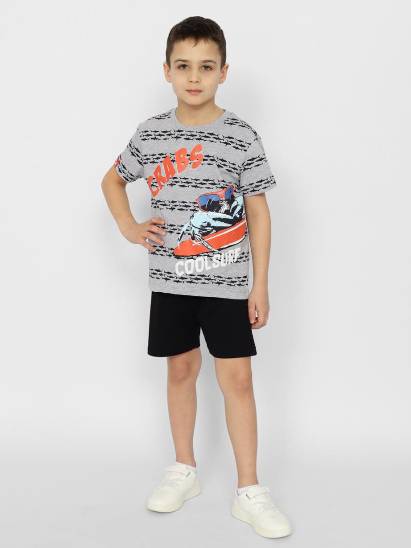 картинка Футболка для мальчика CSKB 63550-11-370 Светло-серый меланж от магазина детских товаров ALiSa