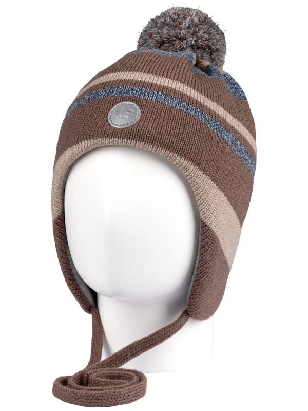 картинка Шапка утепленная для мальчика NIKASTYLE 11з15424 Кофе серо-голубой от магазина детских товаров ALiSa