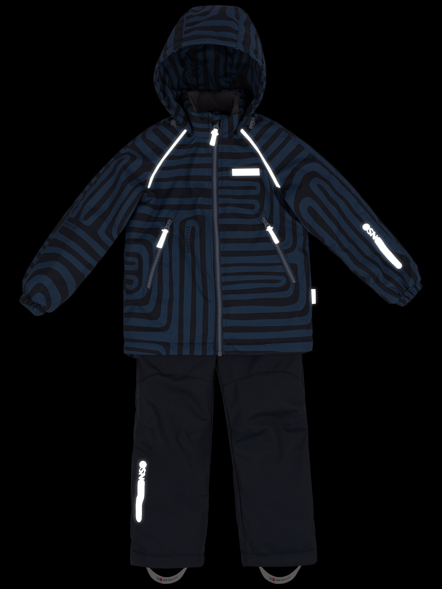 картинка Комплект утепленный для мальчика NIKASTYLE 7м1124 джинс графит от магазина детских товаров ALiSa