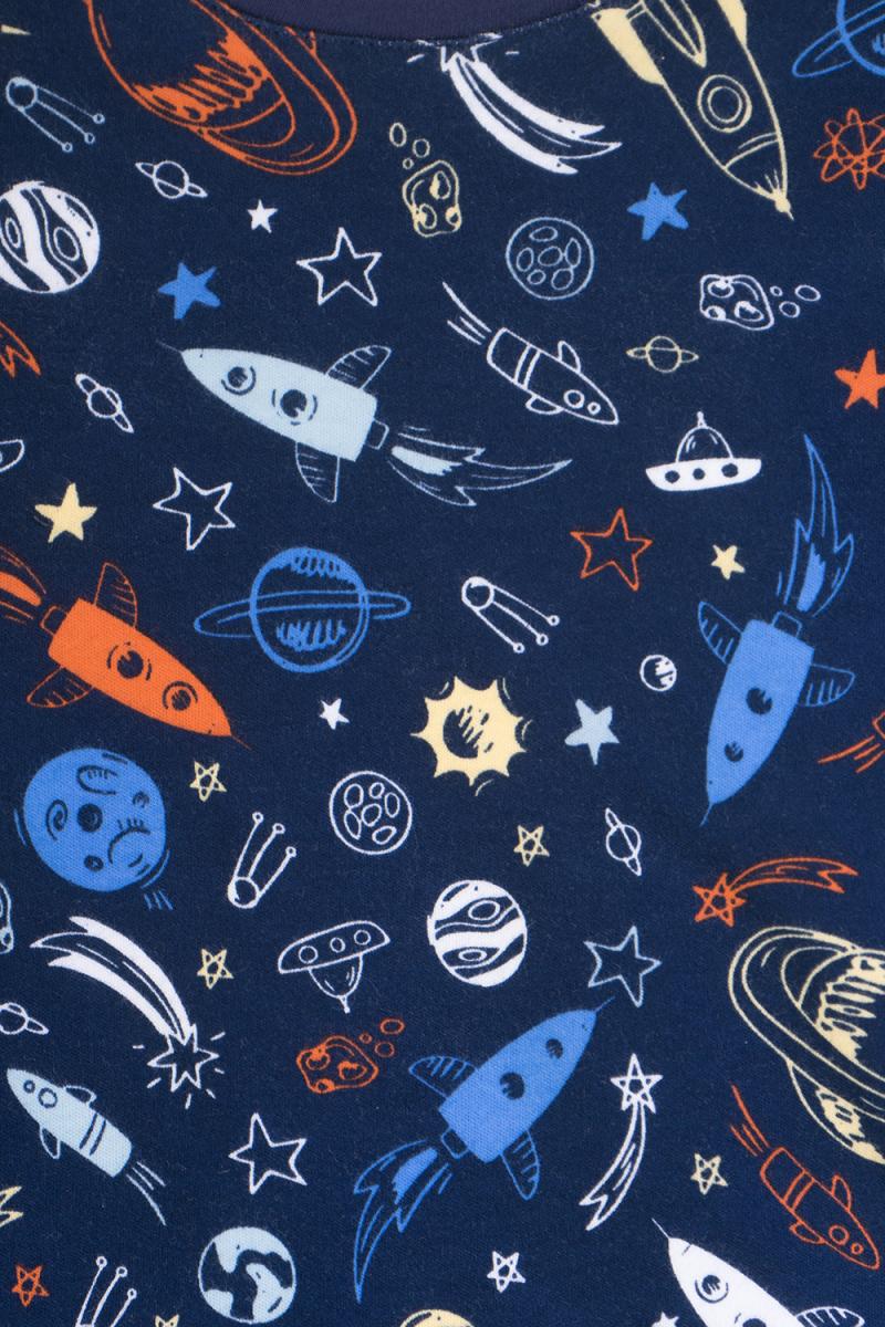 картинка Пижама для мальчика Crockid К 1552 космические ракеты на глубоком синем от магазина детских товаров ALiSa