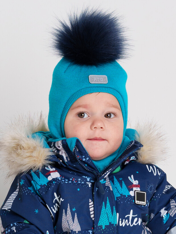 картинка Шапка утепленная для мальчика PL 32319035 Голубой от магазина детских товаров ALiSa