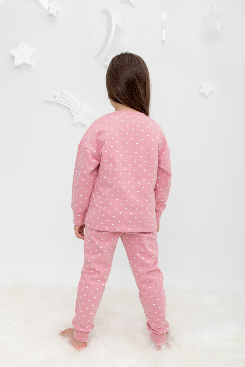 картинка Пижама для девочки Crockid К 1581 розовый зефир, сердечки от магазина детских товаров ALiSa