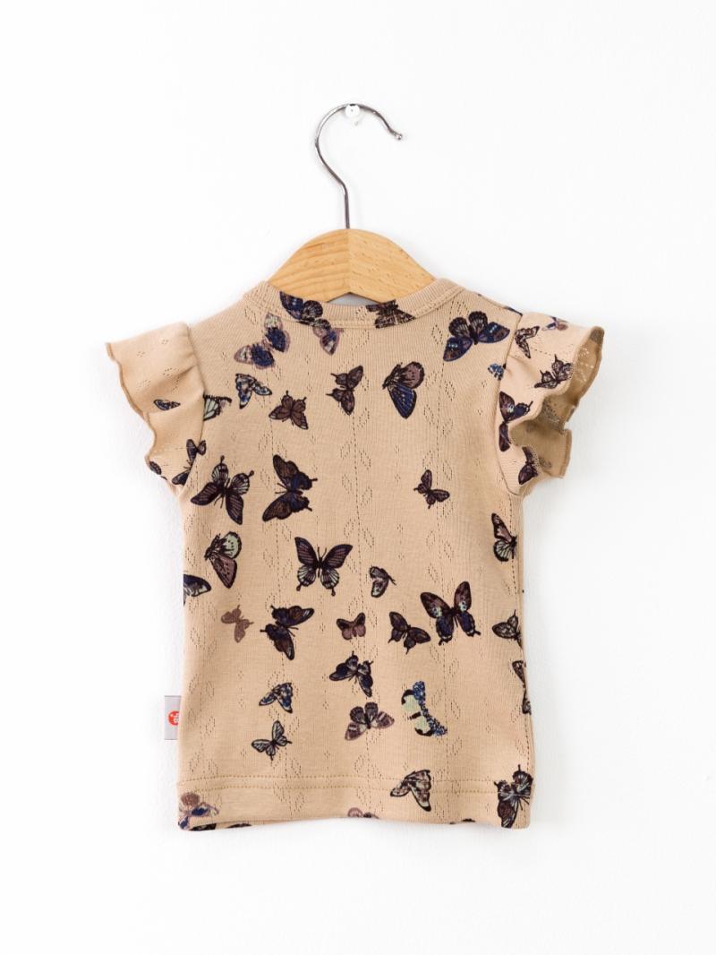 картинка Футболка для девочки Baby Boom Ф62/15-Р Бабочки на бежевом от магазина детских товаров ALiSa