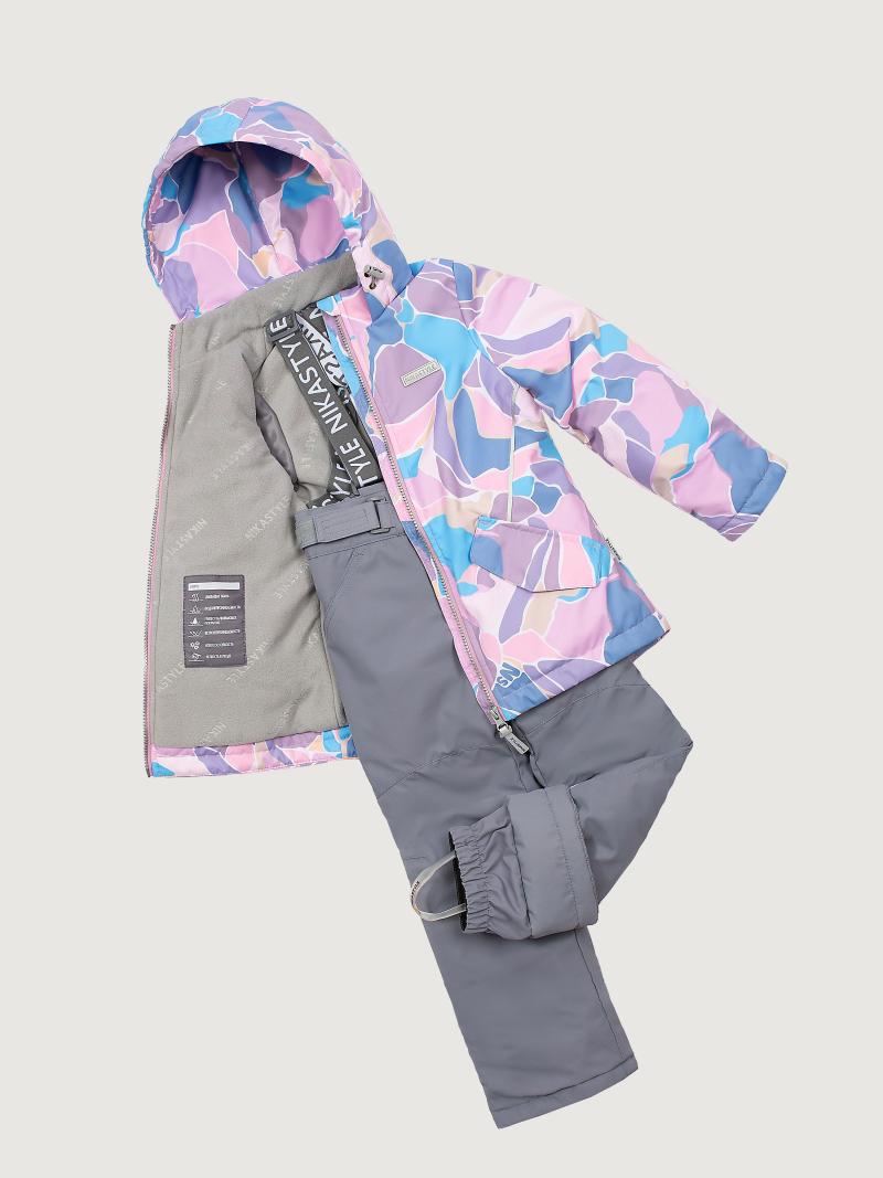 картинка Комплект утеплённый для девочки NIKASTYLE 7м1425 Розовый серый от магазина детских товаров ALiSa