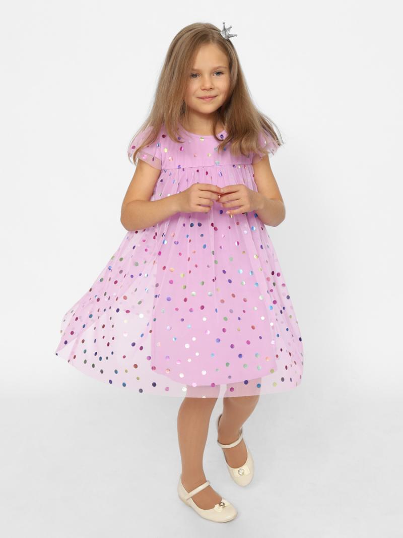 картинка Платье для девочки Cherubino CWKG 63634-45 Лаванда от магазина детских товаров ALiSa
