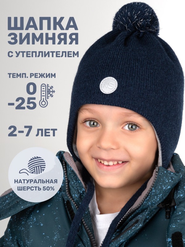 картинка Шапка утепленная для мальчика NIKASTYLE 11з15424 Неви от магазина детских товаров ALiSa