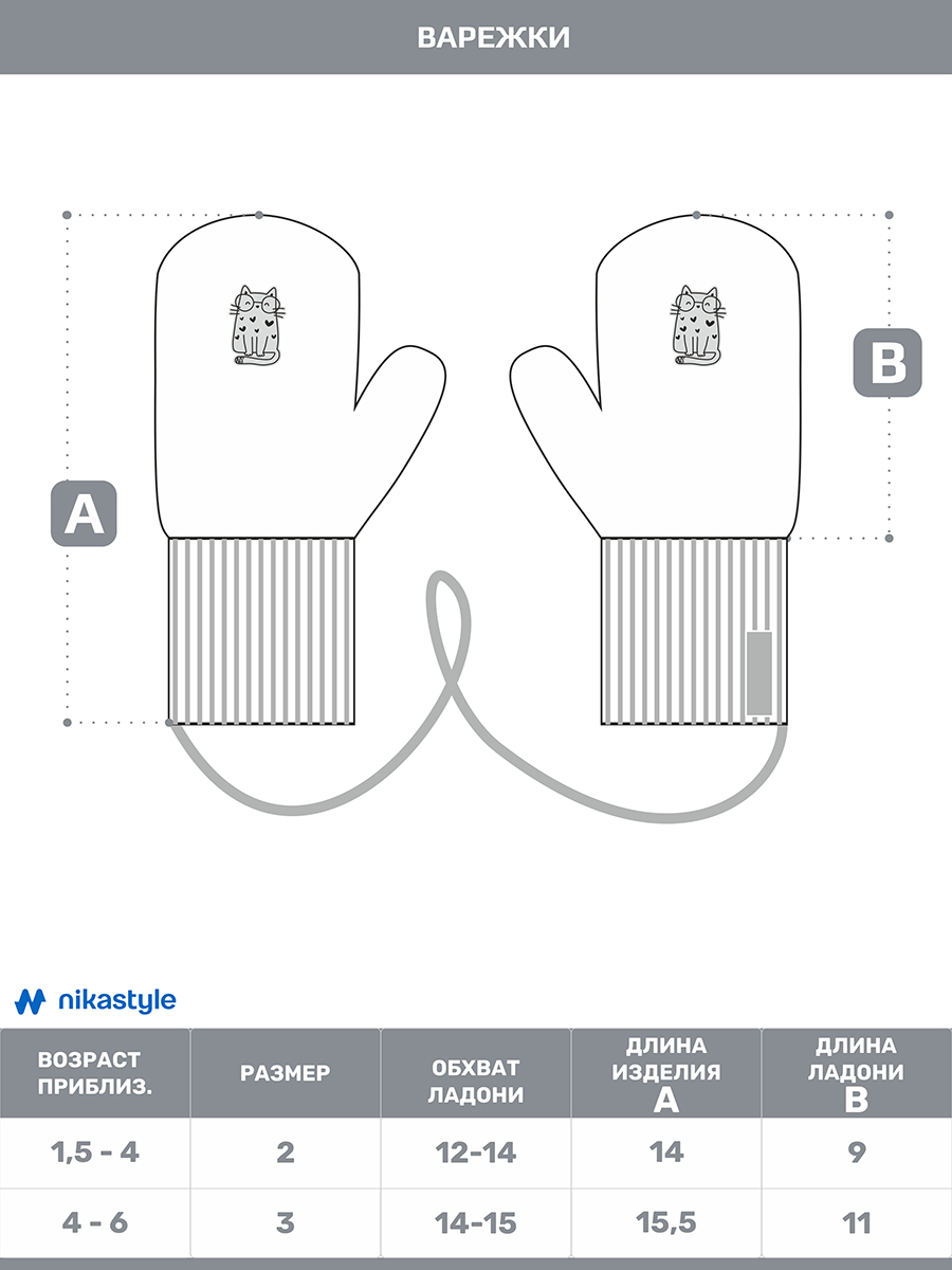 картинка Варежки NIKASTYLE 14м12025 Розовый от магазина детских товаров ALiSa