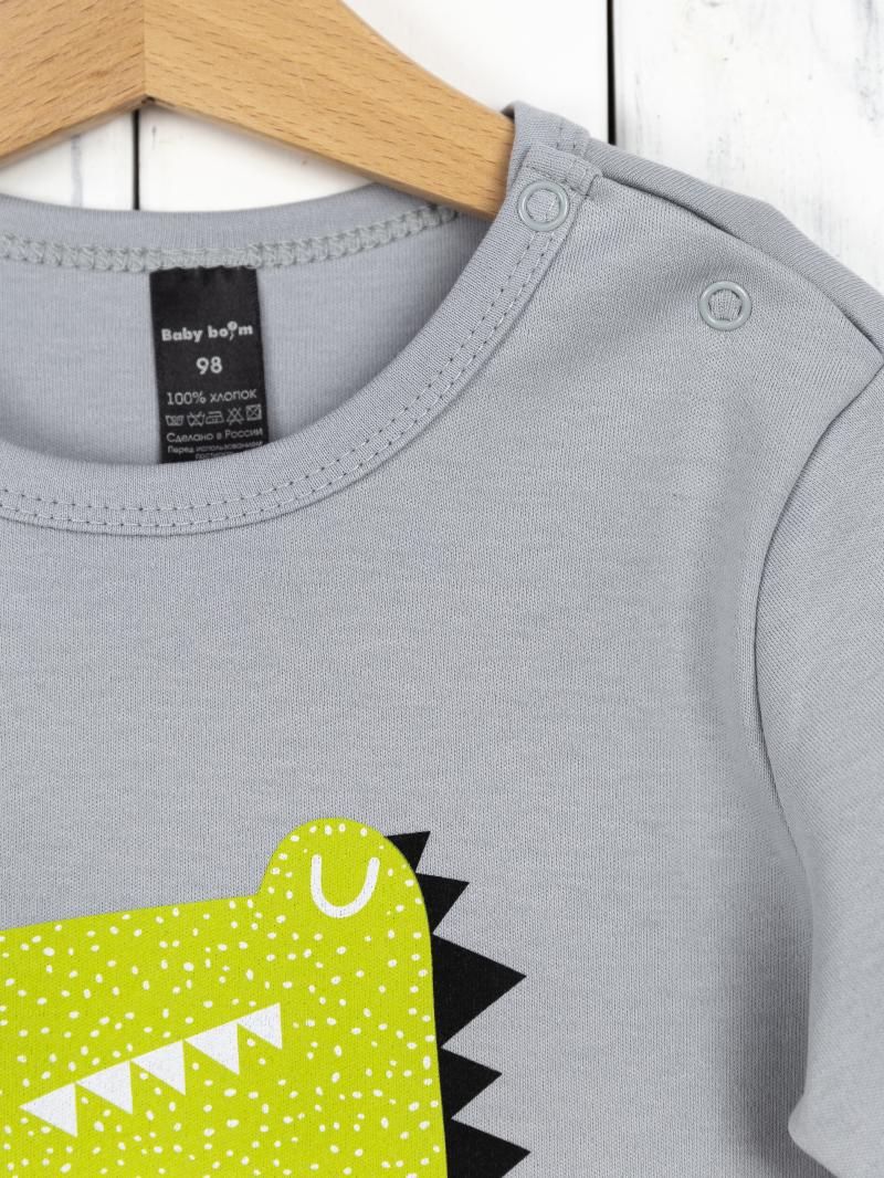 картинка Пижама для мальчика Baby Boom КС16/1-И Серый Croco + полоса зеленая точки от магазина детских товаров ALiSa