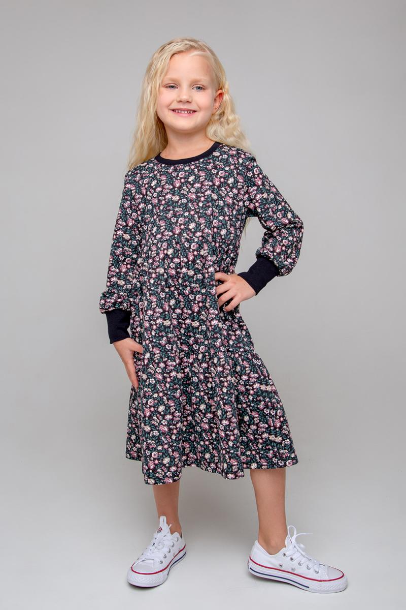 картинка Платье для девочки Crockid КР 5777 черный, мильфлер к355 от магазина детских товаров ALiSa