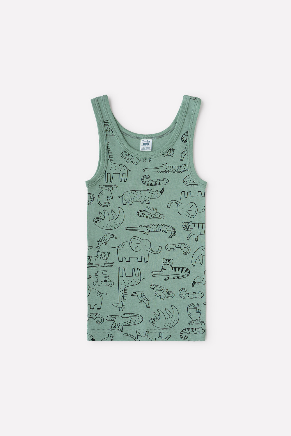 картинка Майка для мальчика Crockid К 1165 зоопарк на пыльной мяте от магазина детских товаров ALiSa