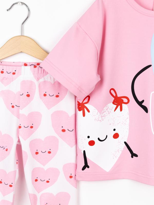 картинка Комплект для девочки Baby Boom КД559/2-К Розовый + сердечки от магазина детских товаров ALiSa