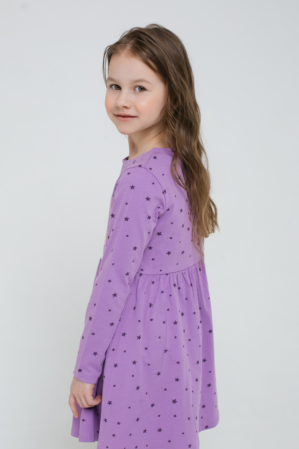 картинка Платье для девочки Crockid К 5650 лавандовый, звездочки к1278 от магазина детских товаров ALiSa