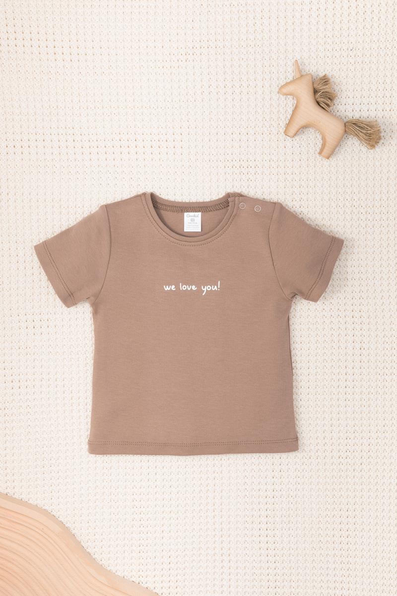 картинка Футболка детская Crockid К 300582 холодный какао (надпись) от магазина детских товаров ALiSa