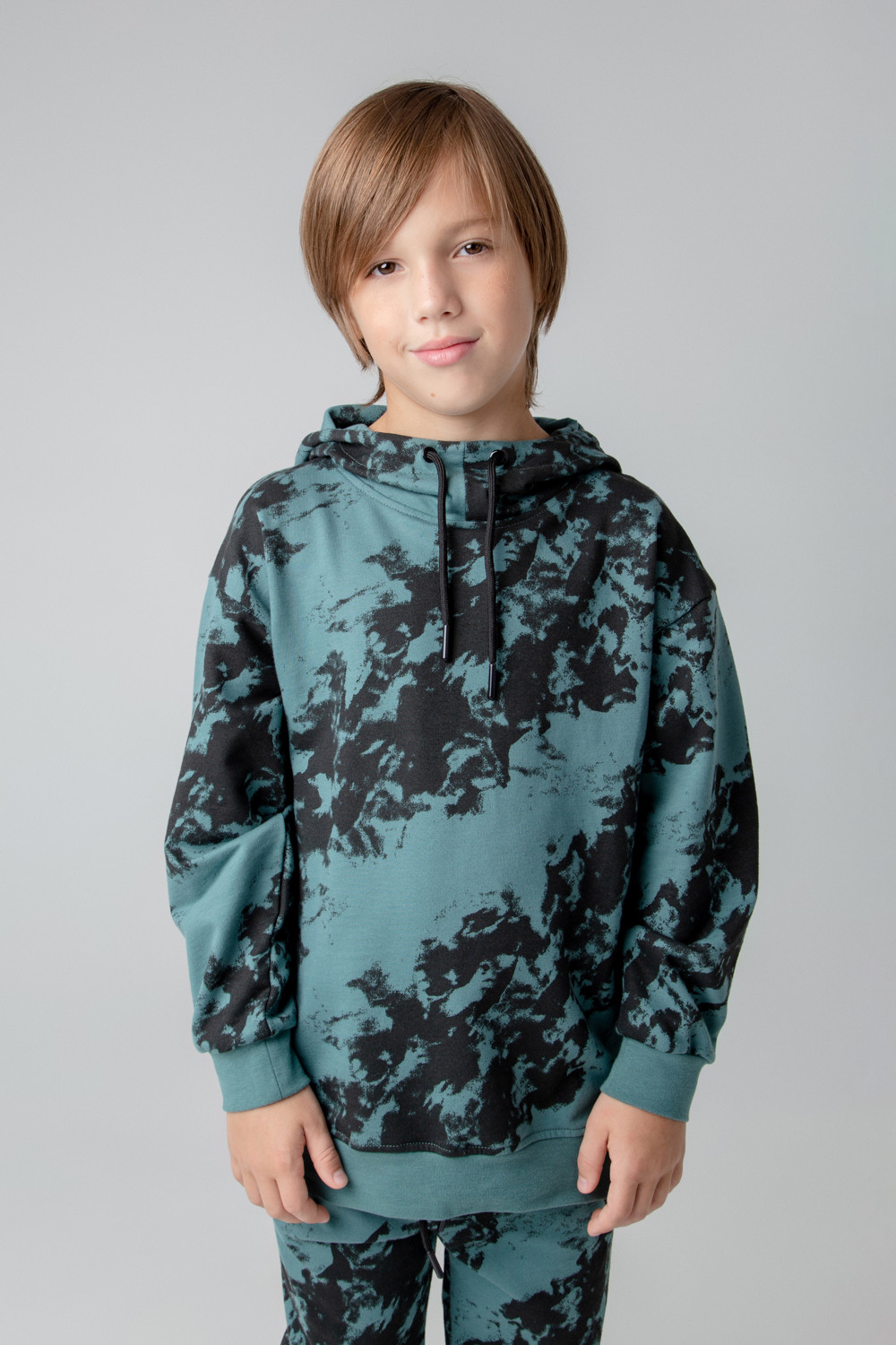 картинка Джемпер для мальчика Crockid КР 302001 темный малахит, текстурные полосы к370 от магазина детских товаров ALiSa