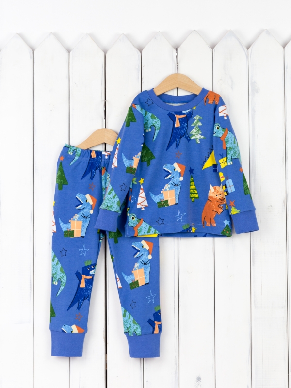 картинка Пижама для мальчика Baby Boom КД333/10-И Дино на синем от магазина детских товаров ALiSa