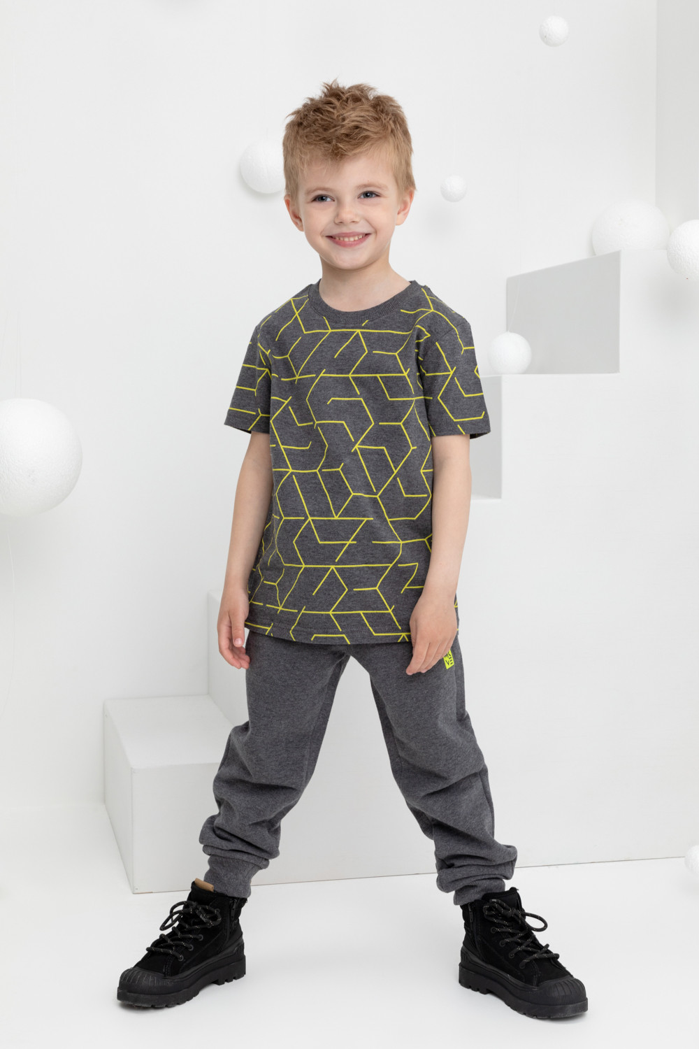 картинка Брюки для мальчика Crockid КР 400608 темно-серый меланж к420 от магазина детских товаров ALiSa
