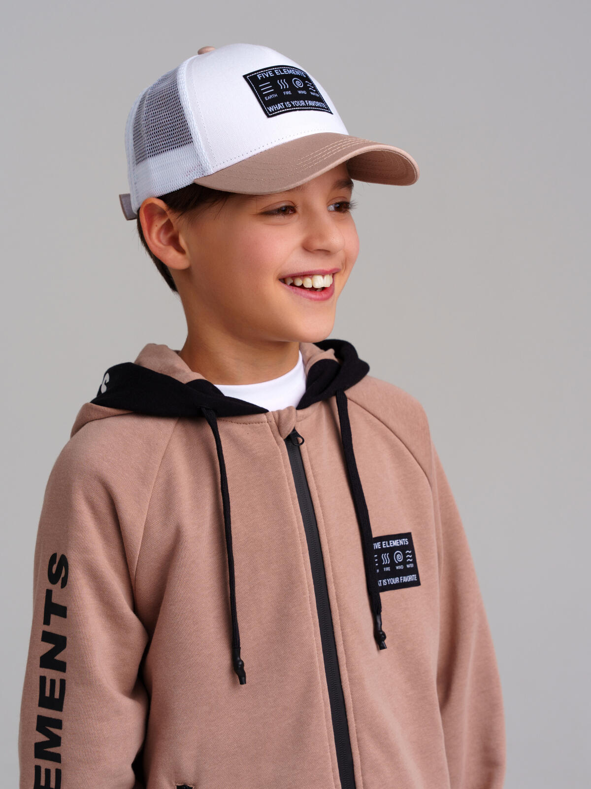 картинка Кепка текстильная для мальчика PL 12411215 Светло-серый Белый Бежевый от магазина детских товаров ALiSa