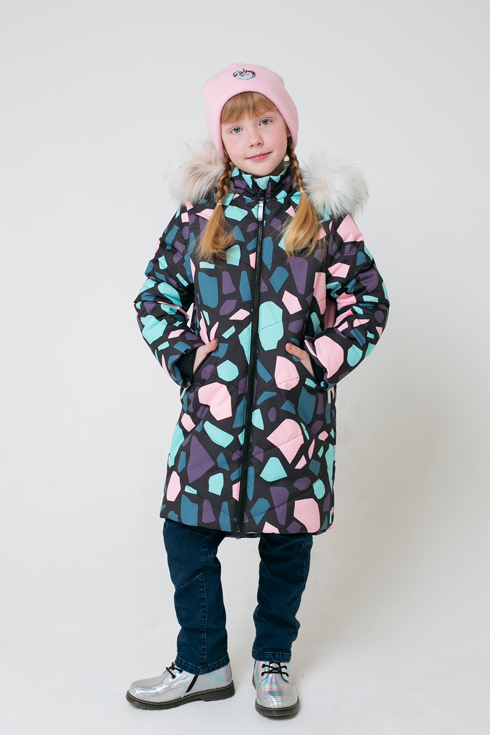 картинка Пальто зимнее для девочки Crockid ВК 38067/н/1 ГР от магазина детских товаров ALiSa