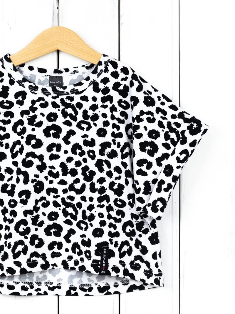 картинка Футболка для девочки Baby Boom Ф125/1-К-Б Леопард чёрно белый от магазина детских товаров ALiSa