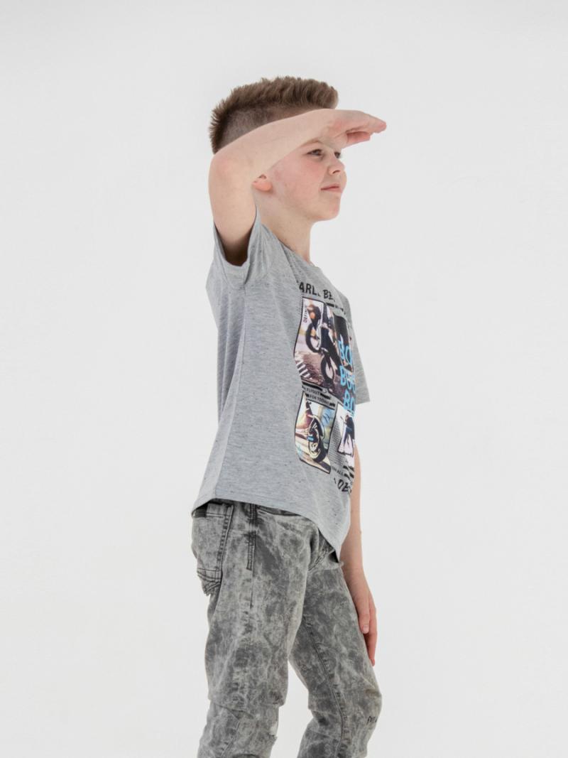 картинка Футболка для мальчика CSJB 63122-11-321 Светло-серый меланж от магазина детских товаров ALiSa