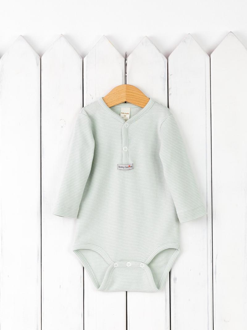 картинка Боди детское Baby Boom Б127/3-И Светло-зеленый полоска от магазина детских товаров ALiSa