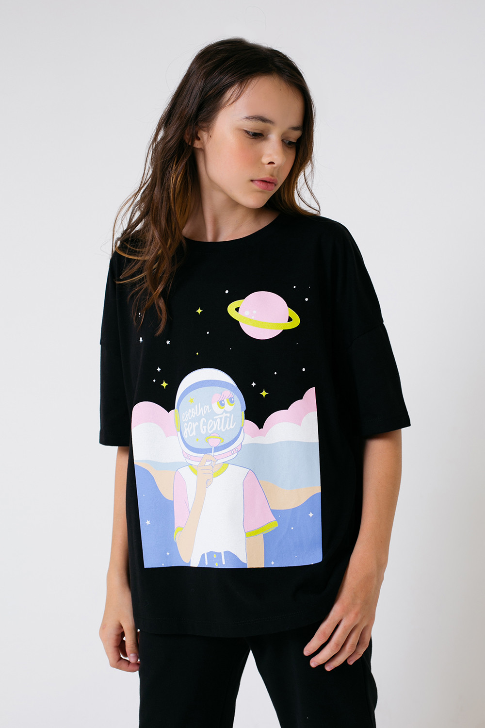 картинка Футболка для девочки КБ 301563 черный к63 от магазина детских товаров ALiSa