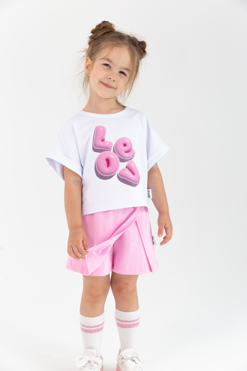 картинка Комплект для девочки Baby Boom КД555/1-К Белый + рзовый от магазина детских товаров ALiSa