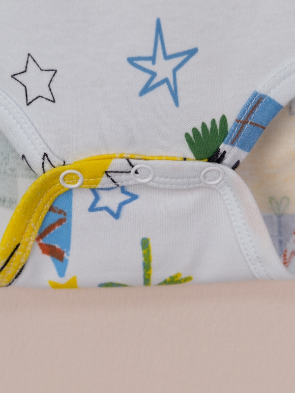 картинка Боди Baby Boom Б98/11-И Дино на белом от магазина детских товаров ALiSa