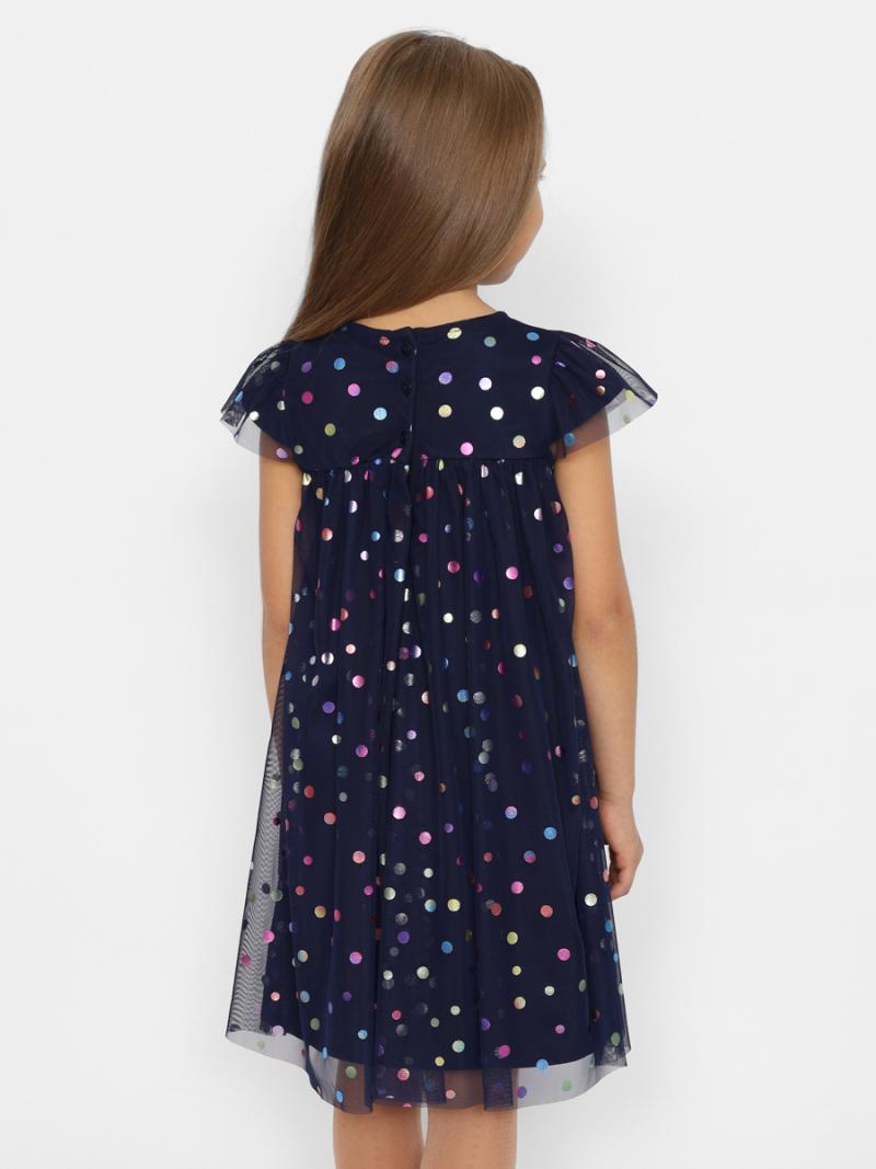 картинка Платье для девочки Cherubino CWKG 63634-41 Темно-синий от магазина детских товаров ALiSa