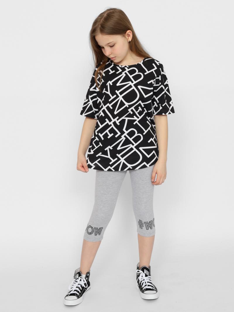 картинка Бриджи для девочки CSJG 70391-11-378 Светло-серый меланж от магазина детских товаров ALiSa