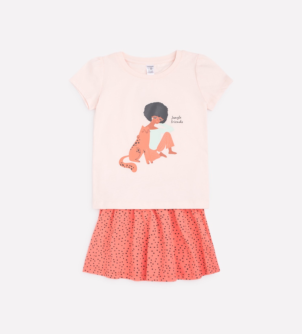картинка Комплект для девочки Crockid К 2751 бледно-персиковый + коралл к1262 от магазина детских товаров ALiSa