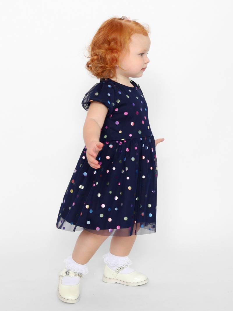 картинка Платье для девочки Cherubino CWNG 63628-41 Темно-синий от магазина детских товаров ALiSa