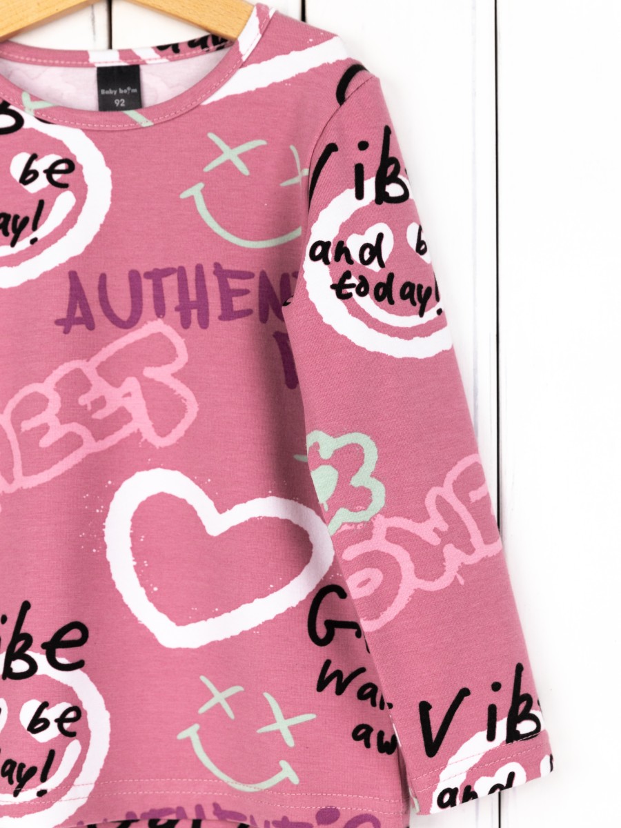 картинка Лонгслив для девочки Baby Boom Ф141/2-К Граффити Б117 от магазина детских товаров ALiSa