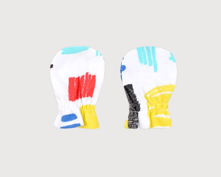 картинка Рукавички для девочки Crockid К 8506 цветные штрихи на белом от магазина детских товаров ALiSa